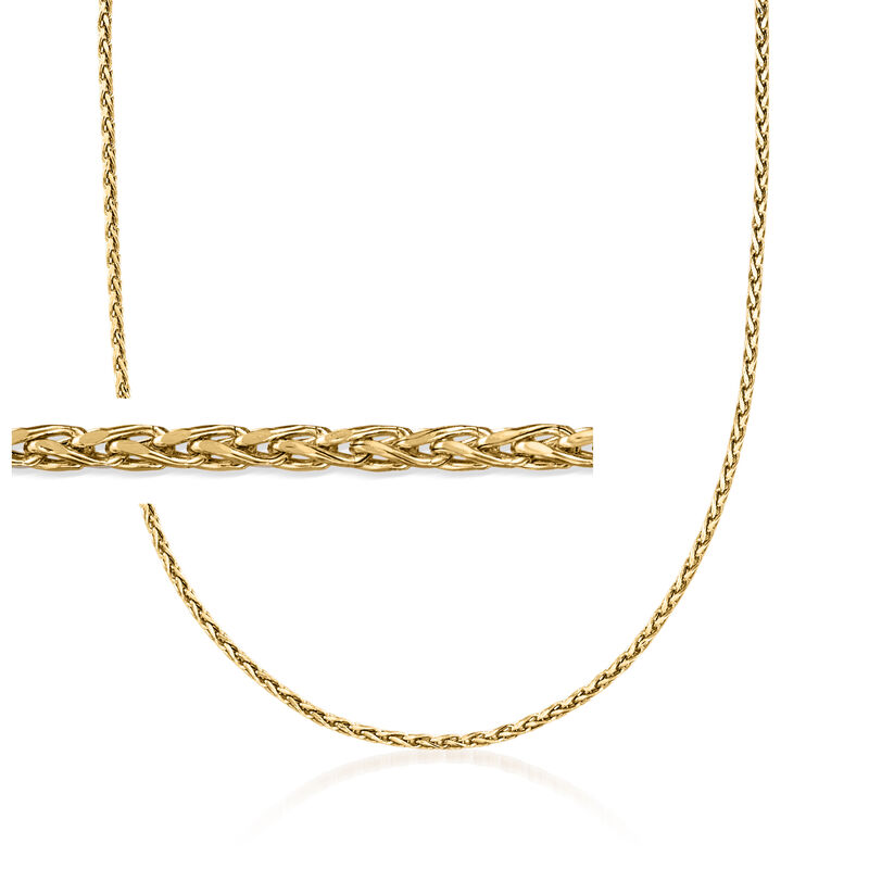 Italian 2mm 18kt Yellow Gold Diamond-Cut Wheat Chain Necklace image number 0