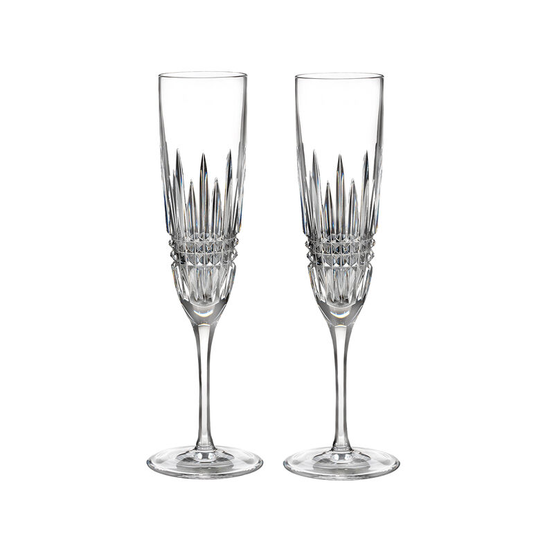 Waterford Crystal &quot;Lismore Diamond&quot; Set of 2 Champagne Flute Glasses image number 0