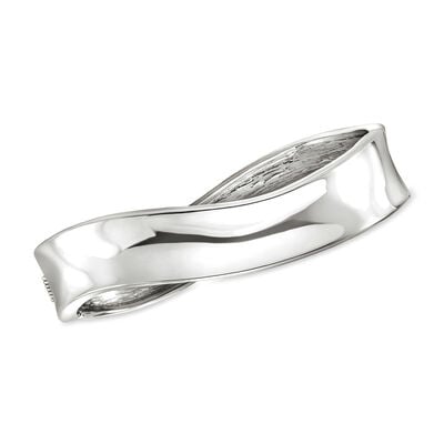 Sterling Silver-Plated Wavy Bracelet