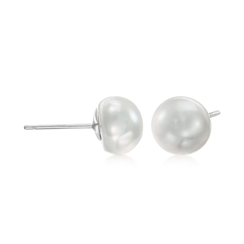Italian 7-8mm Cultured Pearl Jewelry Set: Three Pairs of Studs with 1.00 ct. t.w. CZ Flower Earring Jackets in Sterling Silver image number 4