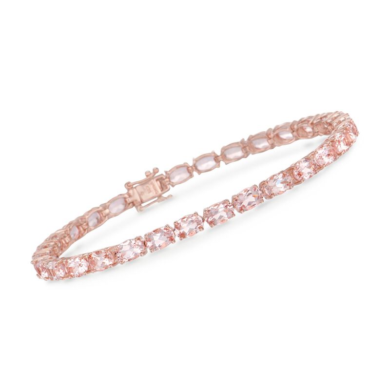 12.00 ct. t.w. Morganite Tennis Bracelet in 18kt Rose Gold Over Sterling Silver image number 0