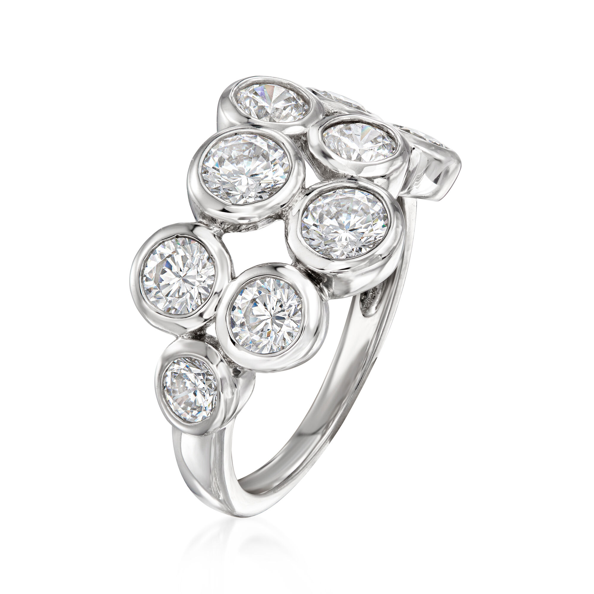 2.10 ct. t.w. CZ Bubble Ring in Sterling Silver
