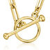 18kt Gold Over Sterling Charm-Compatible Paper Clip Link Toggle Necklace