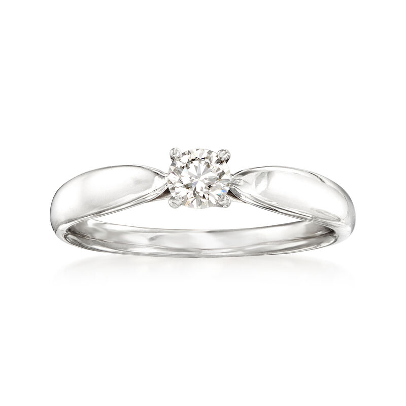 C. 1990 Vintage Tiffany Jewelry .21 Carat Diamond Ring in Platinum. Size 6.5 image number 0