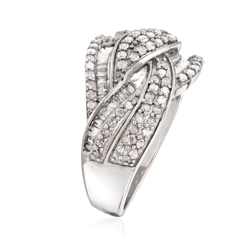 1.00 ct. t.w. Diamond Braided Ring in Sterling Silver image number 2