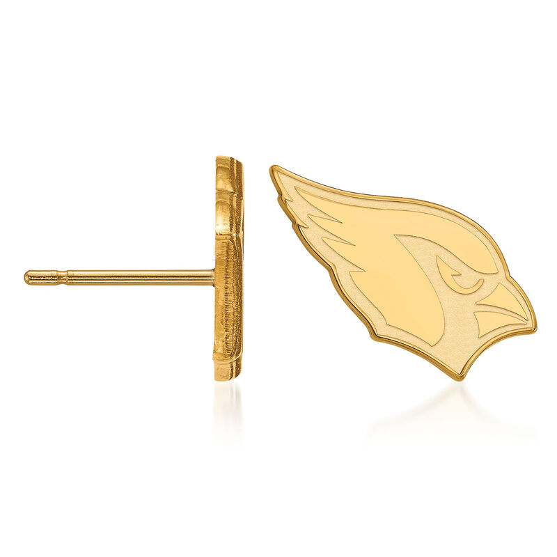 14kt Yellow Gold NFL Arizona Cardinals Extra Small Stud Earrings image number 1