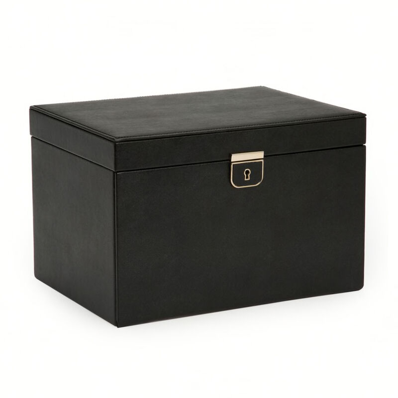 WOLF &quot;Palermo&quot; Black Leather Large Jewelry Box image number 1