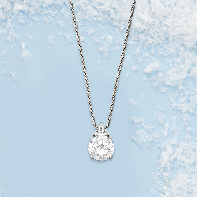 6.75 ct. t.w. CZ Pendant Necklace in Sterling Silver image number 3