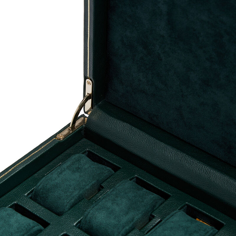 WOLF &quot;British Racing&quot; Green Vegan Leather Eight-Module Watch Box image number 3