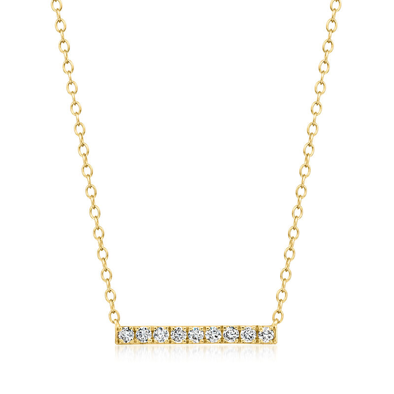 .25 ct. t.w. Lab-Grown Diamond Bar Necklace in 18kt Gold Vermeil. 16&quot; image number 1