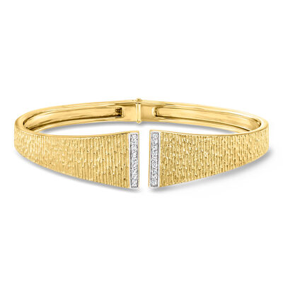 .15 ct. t.w. Diamond Cuff Bracelet in 18kt Gold Over Sterling