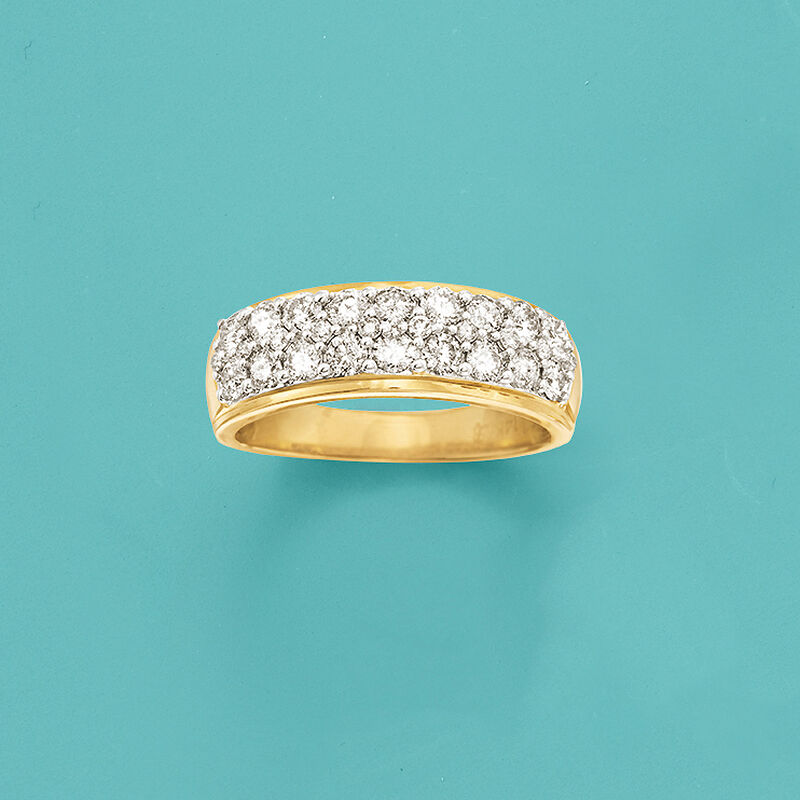 1.00 ct. t.w. Diamond Multi-Row Ring in 14kt Yellow Gold image number 4
