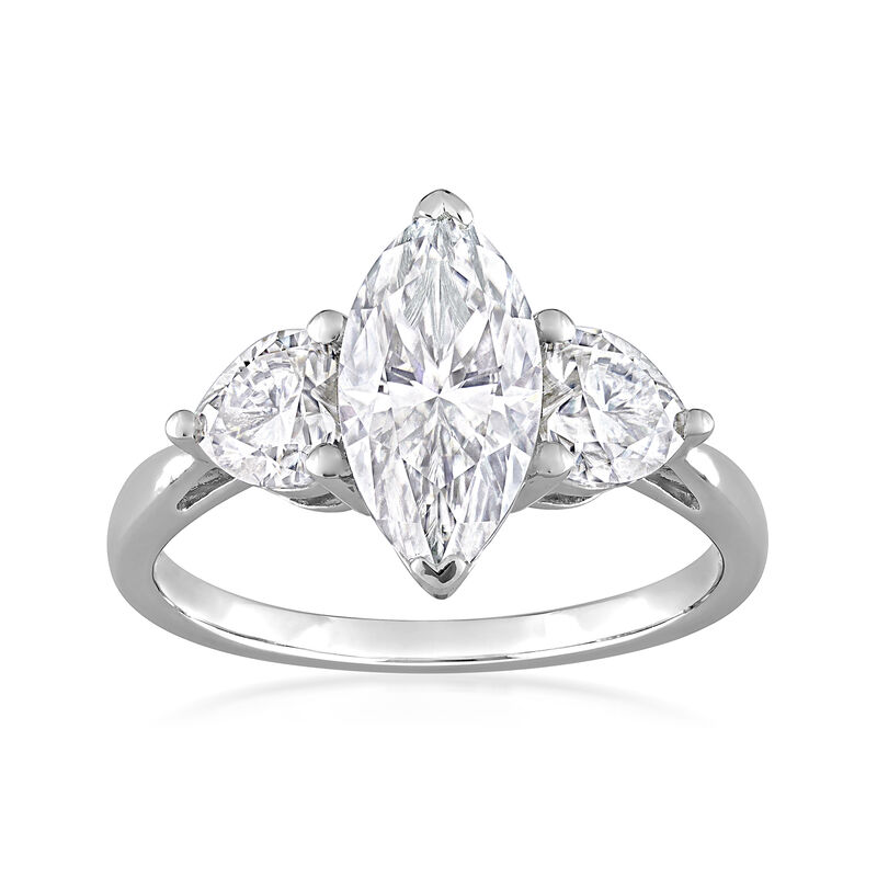 2.50 ct. t.w. Moissanite Three-Stone Ring in Sterling Silver image number 0