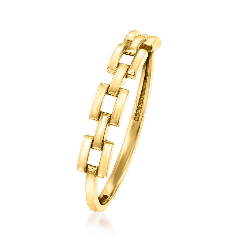 14kt Yellow Gold Panther-Link Ring image number 1