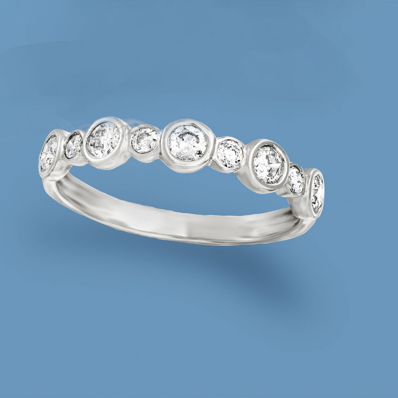 .50 ct. t.w. Bezel-Set Diamond Ring in 14kt White Gold image number 3