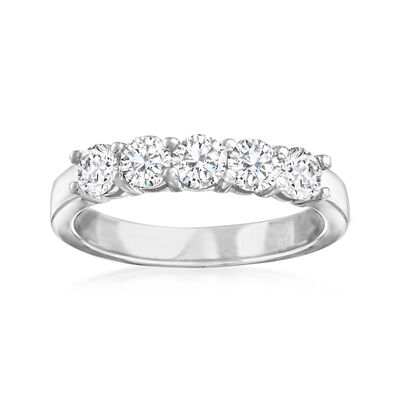 1.00 ct. t.w. Diamond Five-Stone Ring in 14kt White Gold
