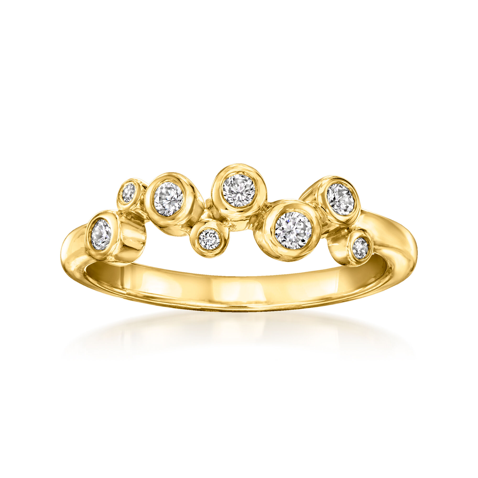 25 ct. t.w. Bezel-Set Lab-Grown Diamond Zigzag Ring in 18kt Gold