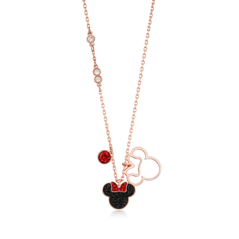 Swarovski Crystal Minnie Mouse Pendant Necklace. 16.5&quot; image number 1