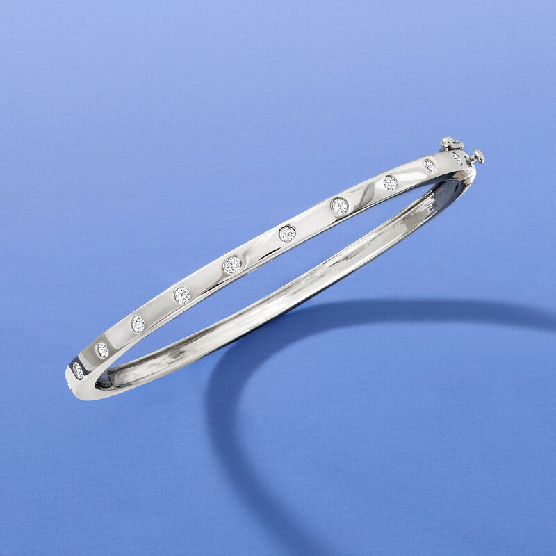 .50 ct. t.w. Diamond Bangle Bracelet in Sterling Silver. 7" image number 2