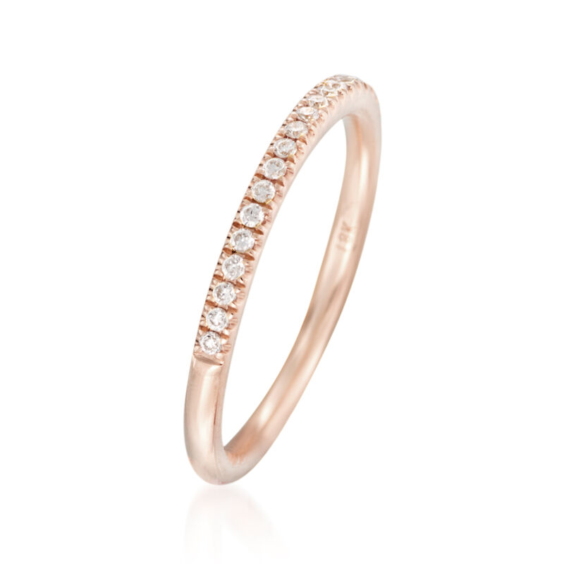Henri Daussi .15 ct. t.w. Diamond Wedding Ring in 14kt Rose Gold image number 2