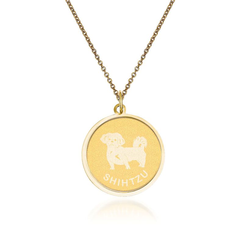 14kt Yellow Gold Shih Tzu Pendant Necklace image number 0
