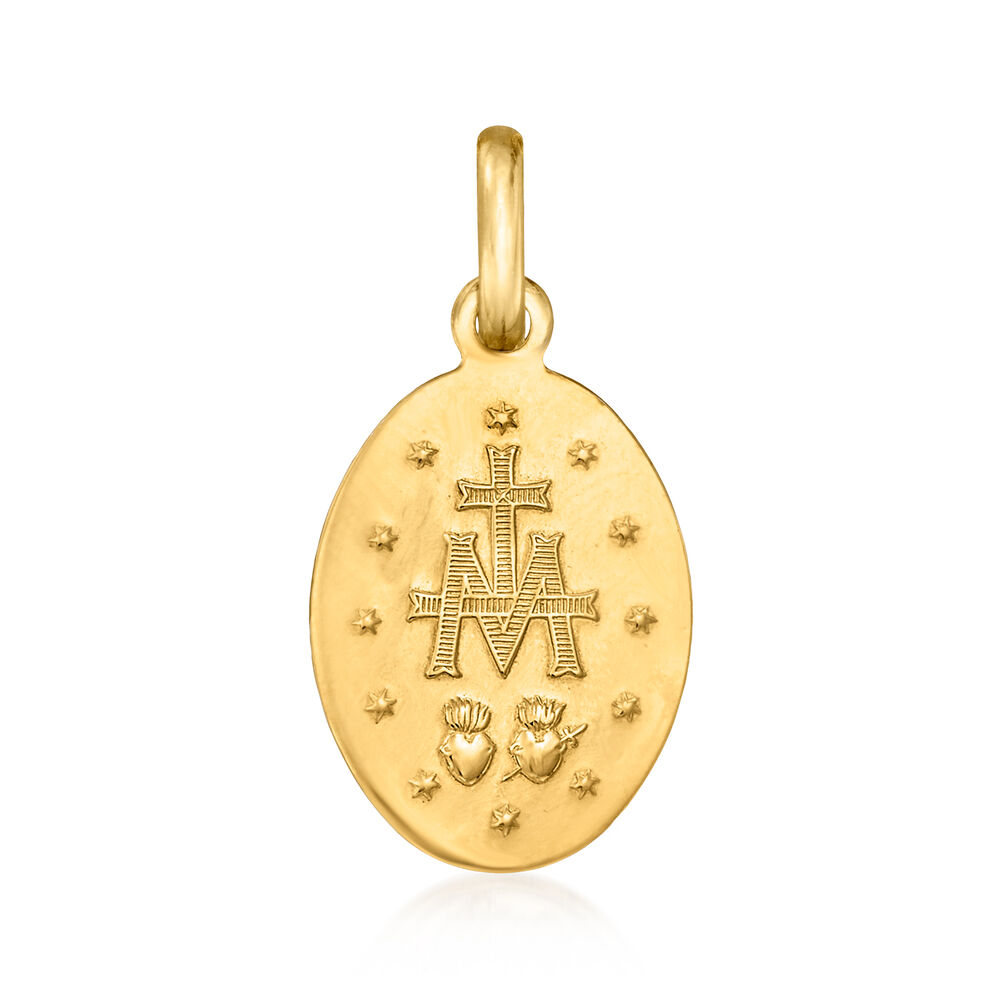 Italian 18kt Yellow Gold Miraculous Medal Pendant