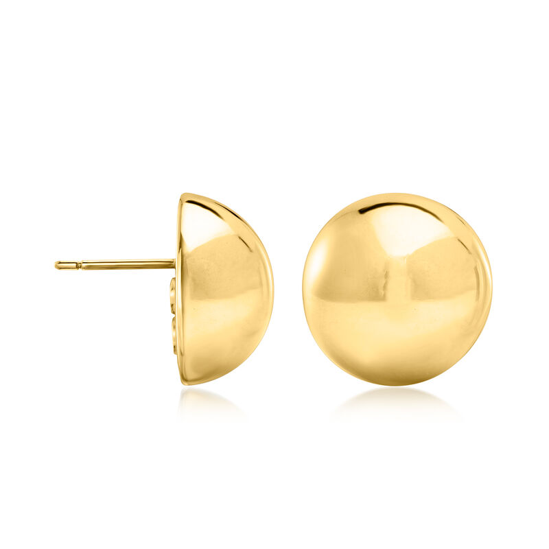 Italian 16mm 14kt Yellow Gold Dome Earrings image number 0