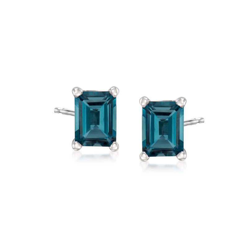 3.00 ct. t.w. London Blue Topaz Stud Earrings in Sterling Silver image number 0