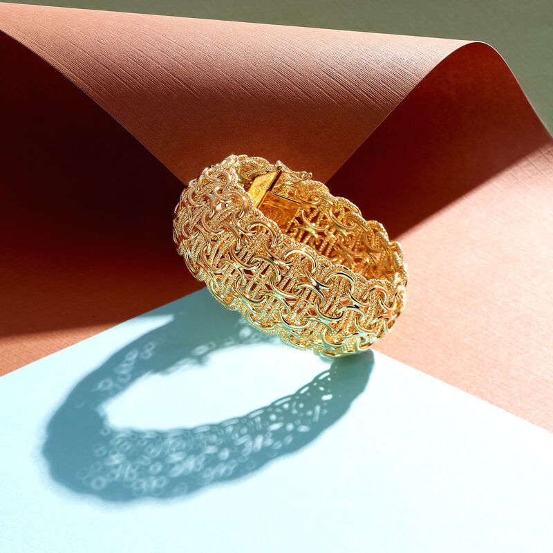 Italian 14kt Yellow Gold Woven Byzantine Bracelet image number 2