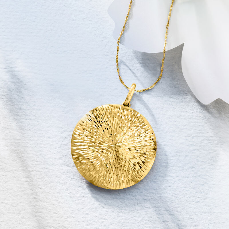 Italian 14kt Yellow Gold Sunburst Medallion Pendant image number 5