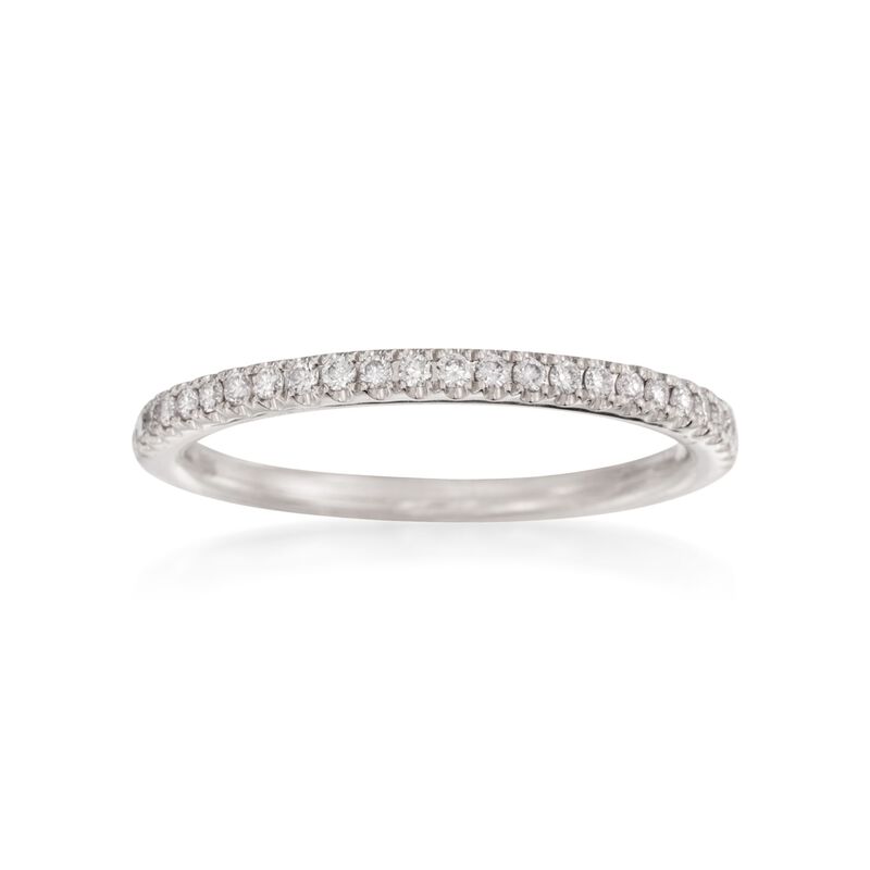 Henri Daussi .15 ct. t.w. Pave Diamond Wedding Ring in 18kt White Gold image number 0