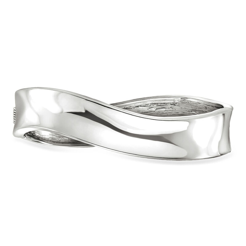 Sterling Silver-Plated Wavy Bracelet. 7.5" image number 0