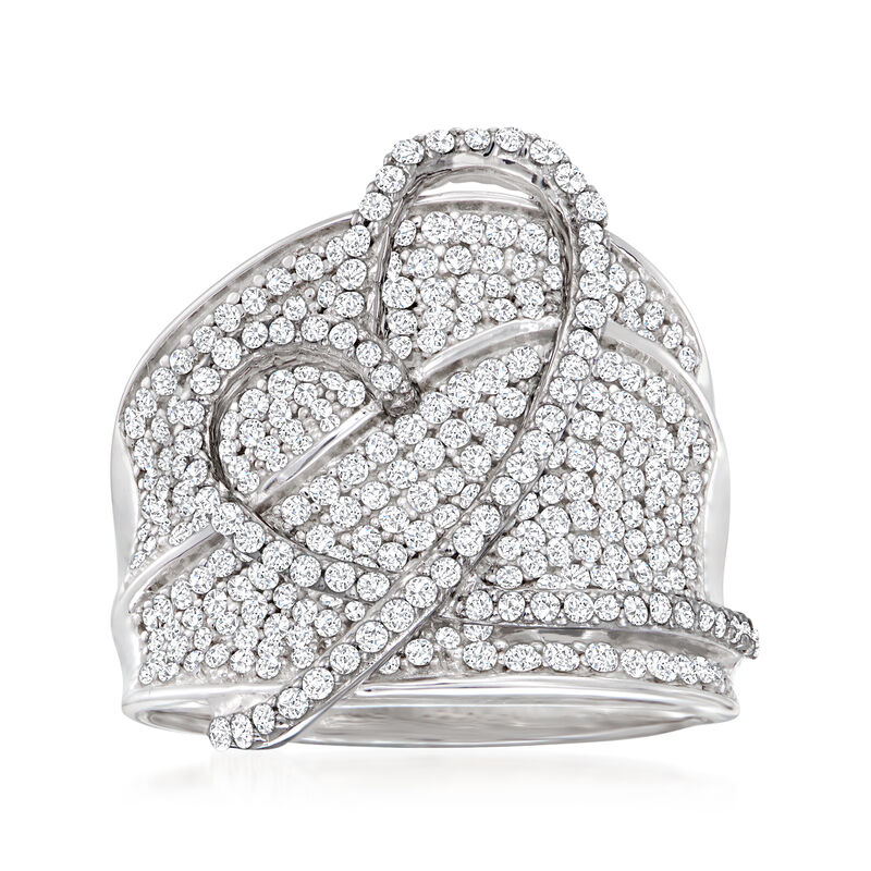 1.40 ct. t.w. Diamond Heart Ring in Sterling Silver image number 0