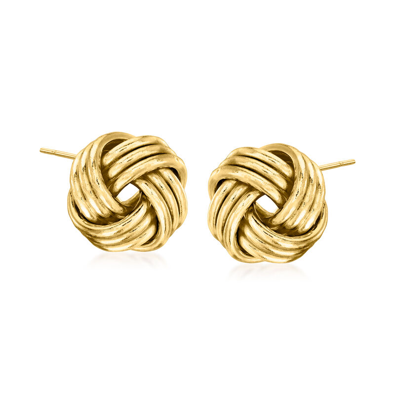 14kt Yellow Gold Love Knot Earrings image number 0