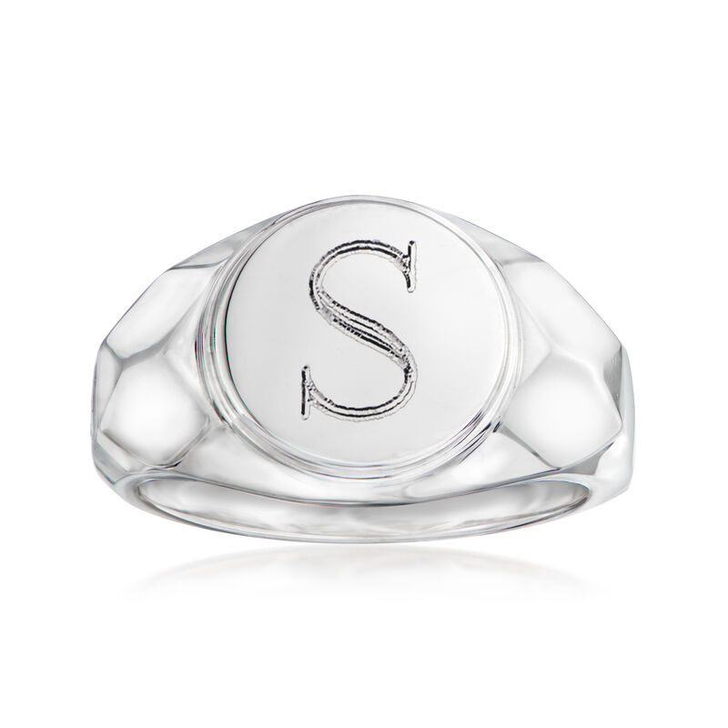 Gabriel Designs Men's Sterling Silver Personalized Signet Ring image number 0