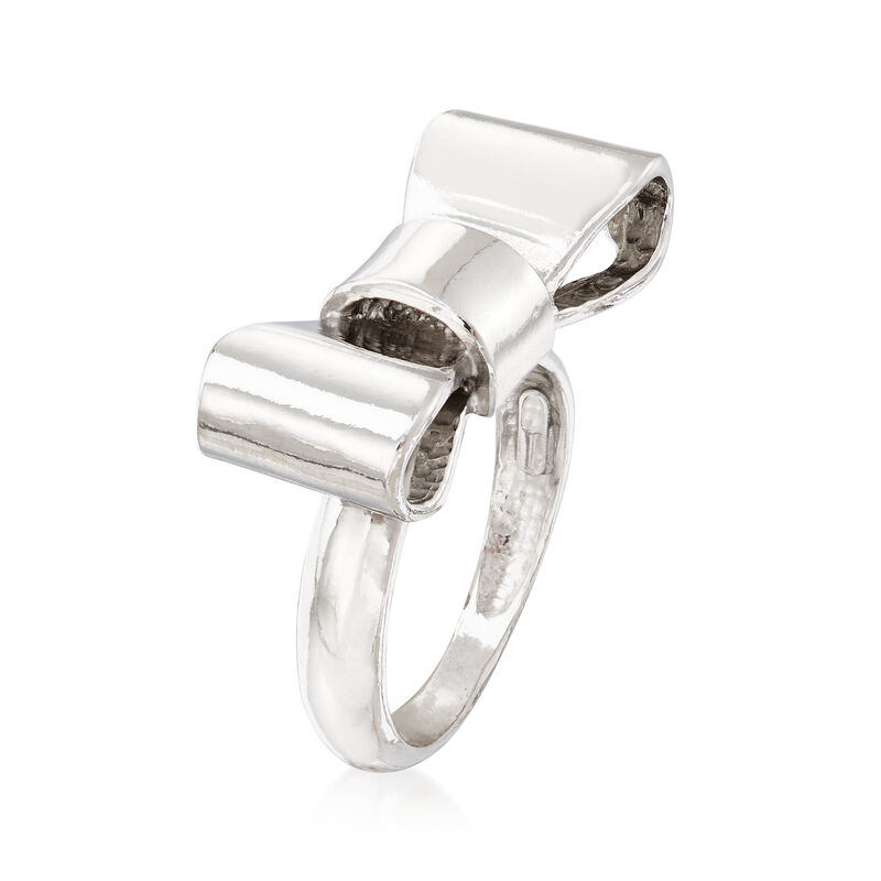Italian Sterling Silver Bow Ring  image number 2