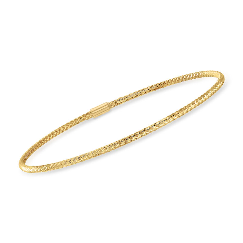 Italian 14kt Yellow Gold Textured Bangle Bracelet image number 0