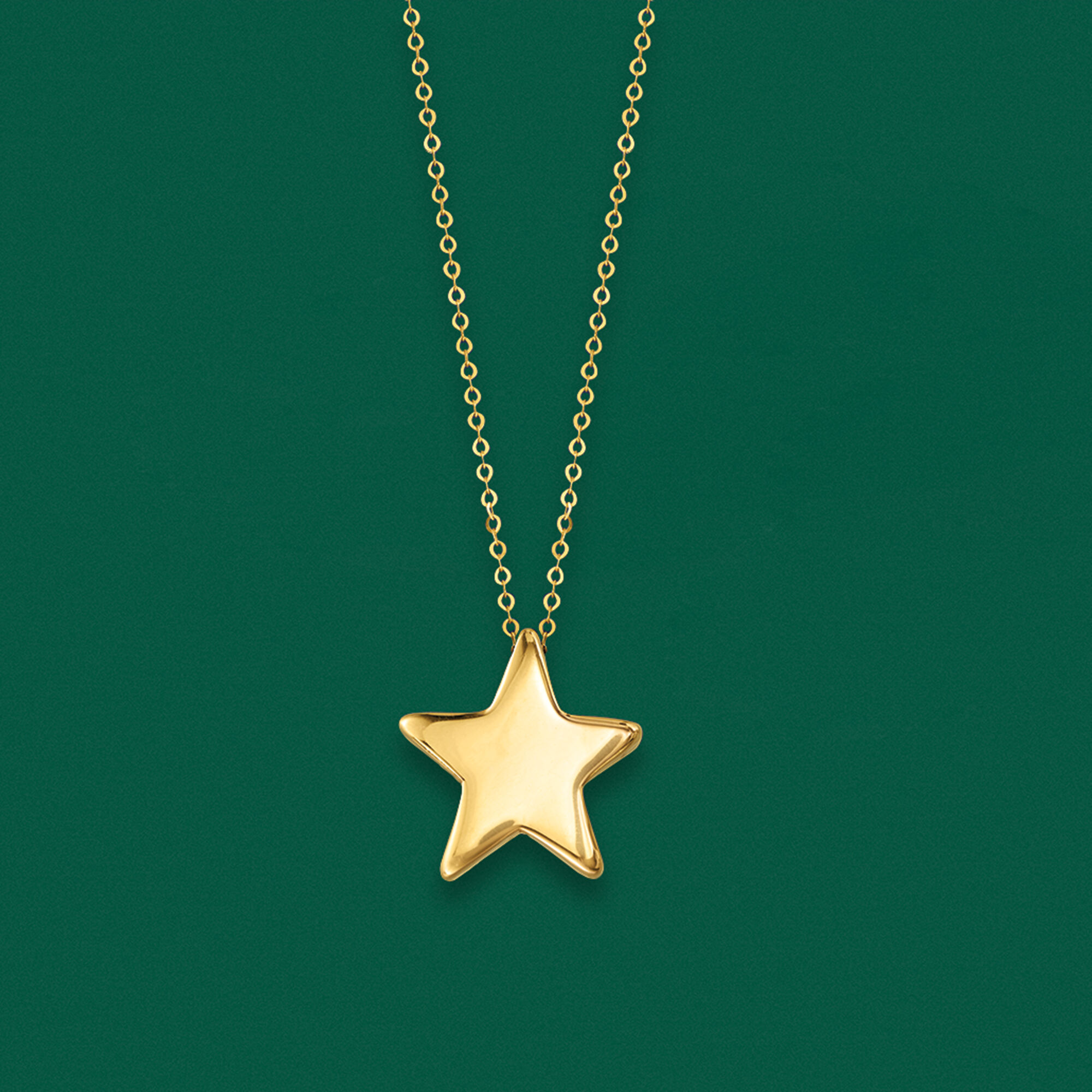 Italian 14kt Yellow Gold Star Necklace