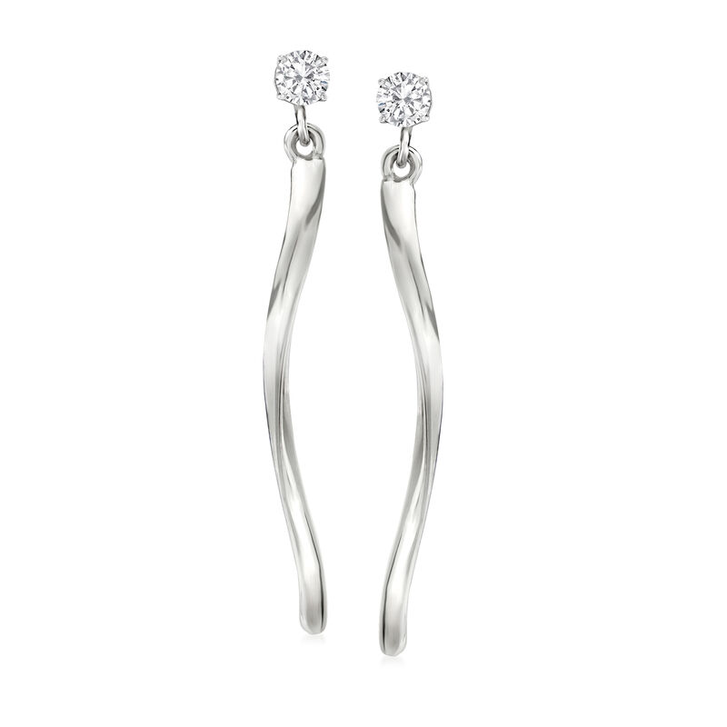 Sterling Silver Twisted Drop Earring Jackets image number 3