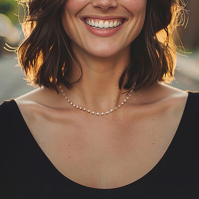 5.00 ct. t.w. Lab-Grown Diamond Station Necklace in 14kt Yellow Gold