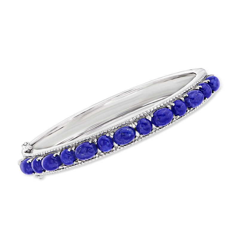 Lapis Bangle Bracelet in Sterling Silver image number 0