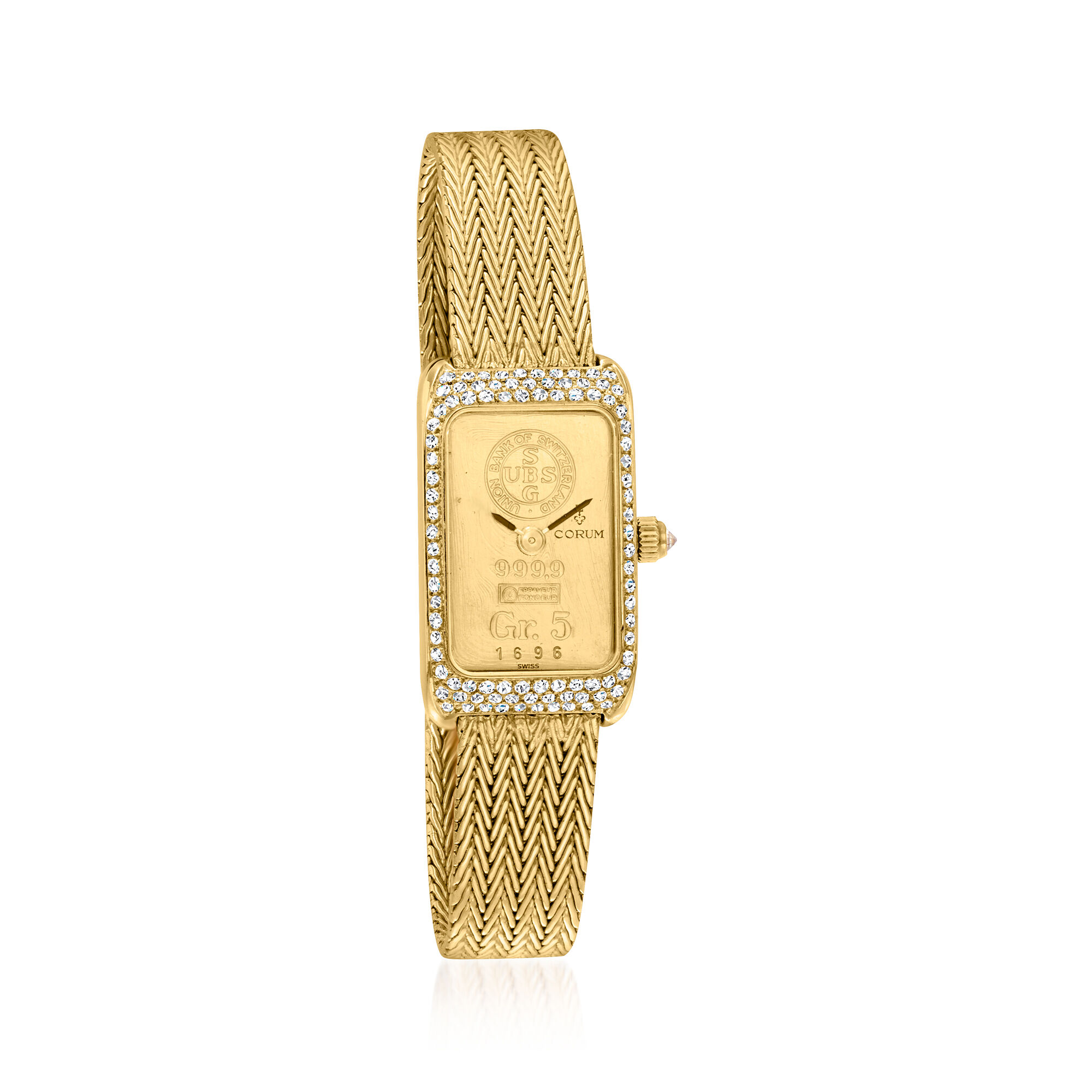 C. 1980 Vintage Corum .80 ct. t.w. Diamond Watch in 18kt Yellow Gold