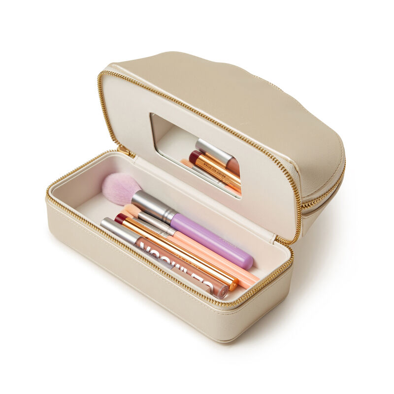 Brouk & Co. &quot;Abbey&quot; Pearl White Vegan Leather Travel Cosmetic Case image number 2