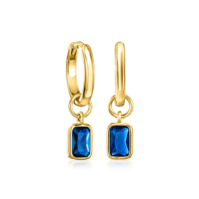 2.20 T. t.w. Simulated Multi-Gemstone and 1.10 ct. t.w. CZ Jewelry Set: 18kt Gold Over Sterling Hoop Earrings with Three Pairs of Interchangeable Drops  image number 3