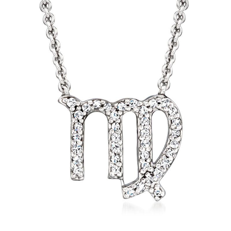 Virgo - .10 ct. t.w. Diamond Zodiac Necklace in Sterling Silver. 16&quot; image number 0