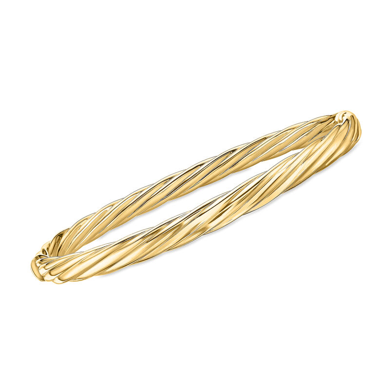 Italian 14kt Yellow Gold Twisted Bangle Bracelet. 7.5&quot; image number 0