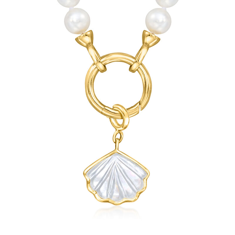 Mother-of-Pearl Shell Charm in 18kt Gold Over Sterling  image number 2