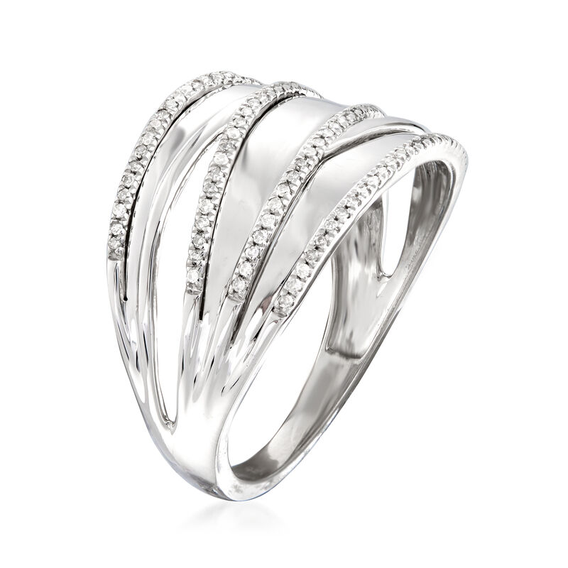 .20 ct. t.w. Pave Diamond Highway Ring in Sterling Silver image number 2