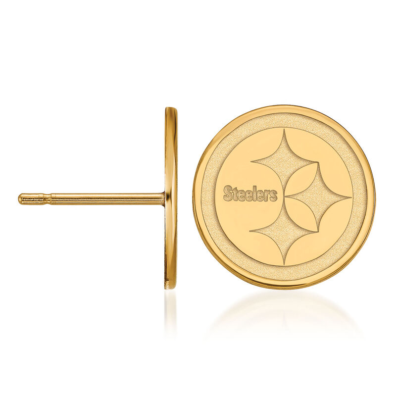 14kt Yellow Gold NFL Pittsburgh Steelers Extra Small Stud Earrings image number 1