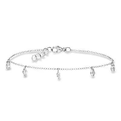 .25 ct. t.w. Marquise Lab-Grown Diamond Station Bracelet in 14kt White Gold